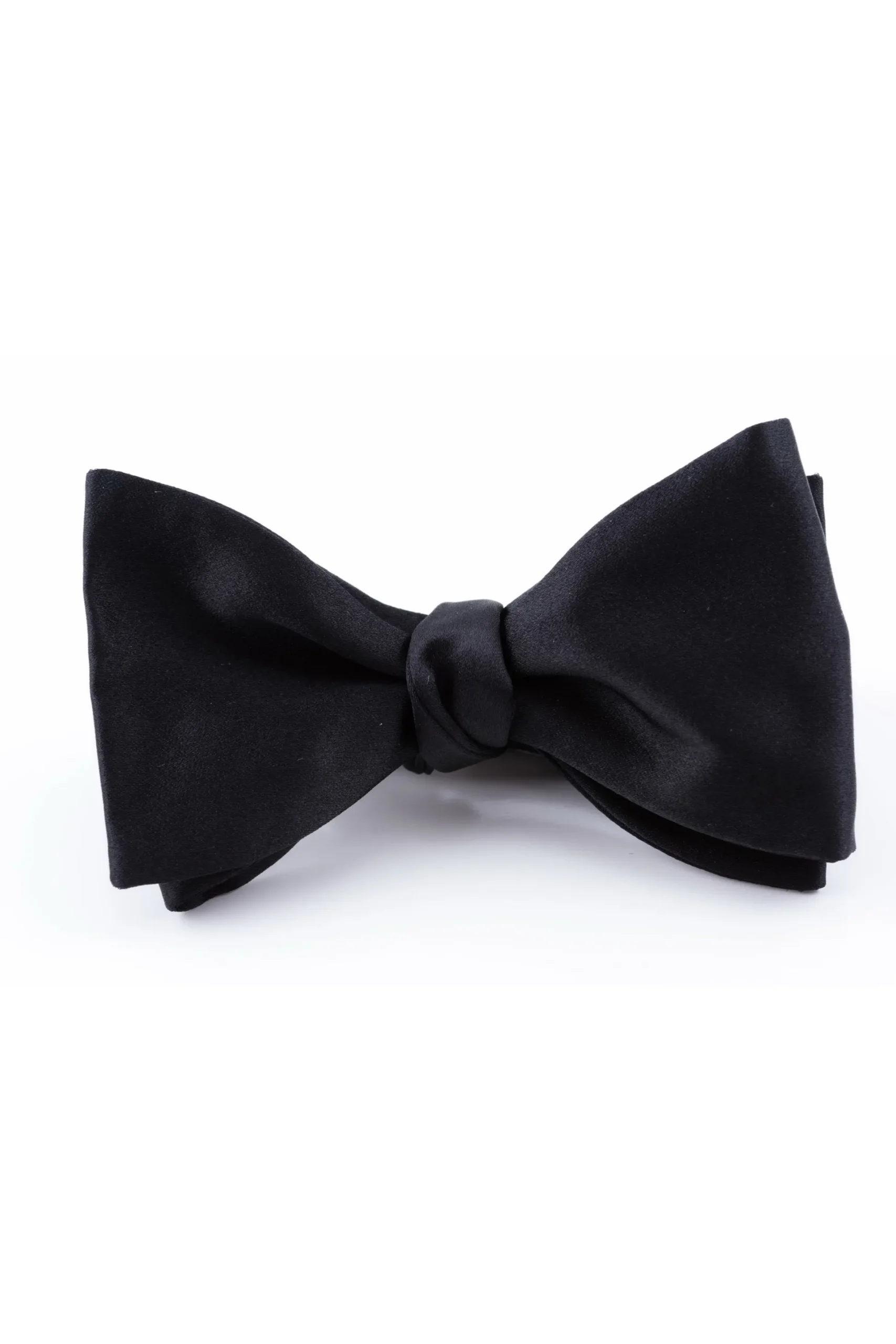 Black Silk Satin Butterfly Self-Tie Bow Tie