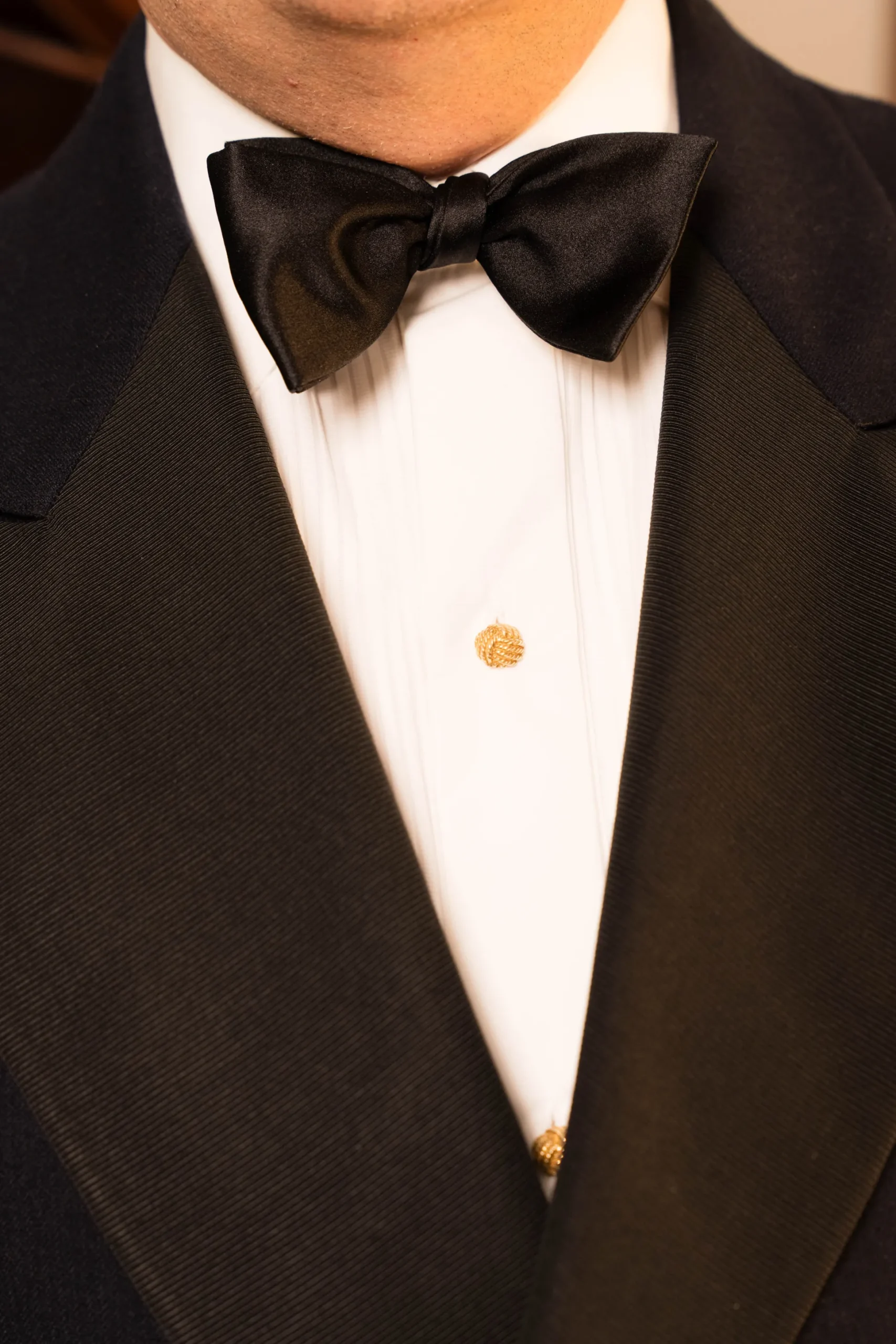 Black Silk Satin Butterfly Self-Tie Bow Tie