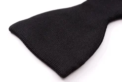 Black Single End Silk Faille Grosgrain Bow Tie