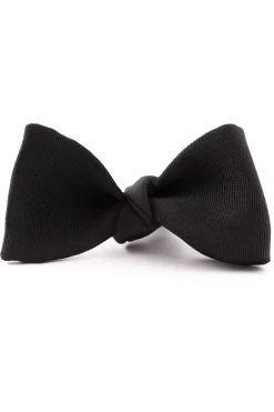 Black Single End Silk Faille Grosgrain Bow Tie