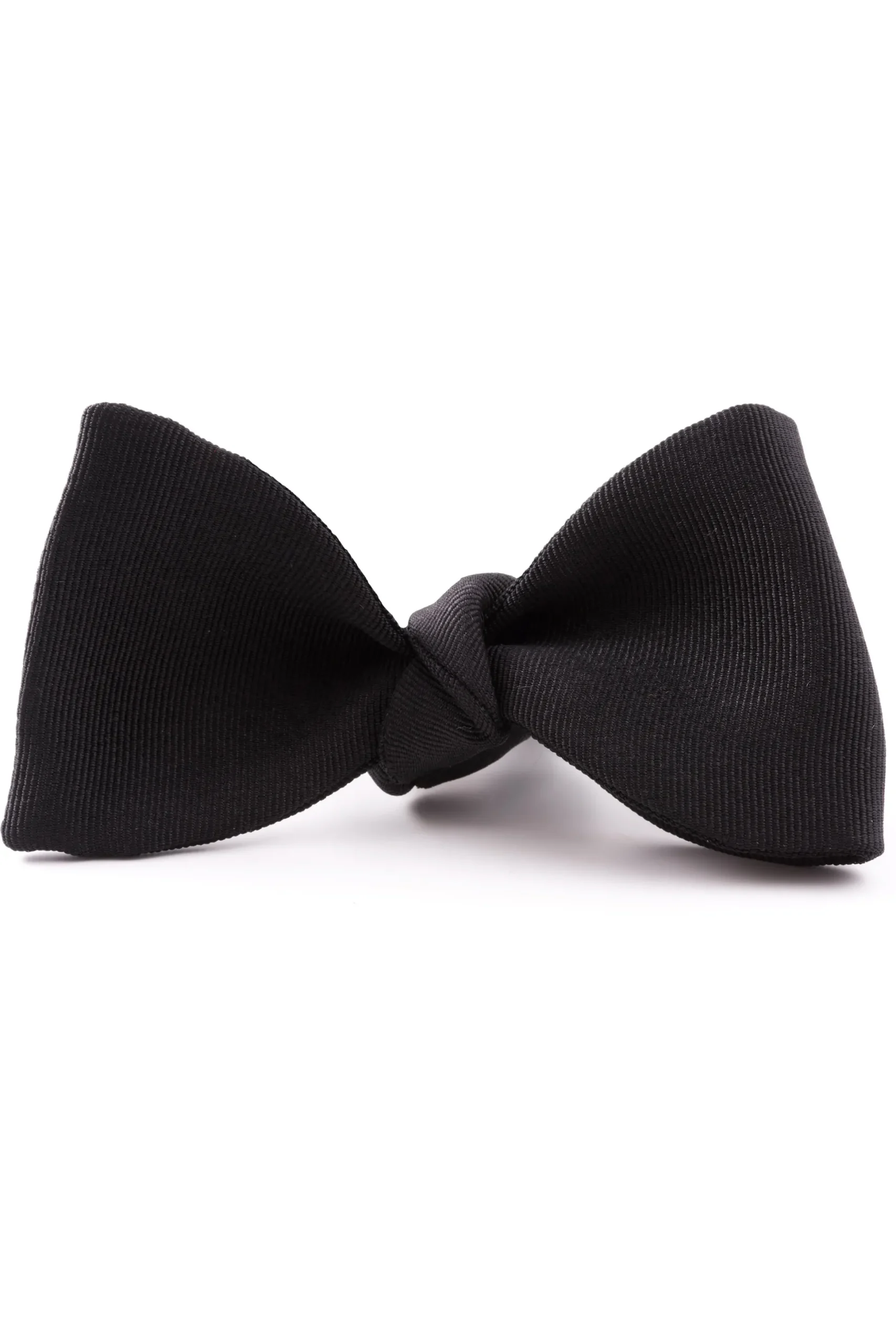 Black Single End Silk Faille Grosgrain Bow Tie