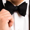 Black Single-End Wide Rib Grosgrain Bow Tie