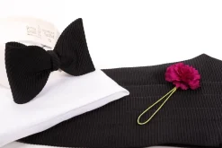 Black Single-End Wide Rib Grosgrain Bow Tie