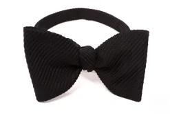 Black Single-End Wide Rib Grosgrain Bow Tie