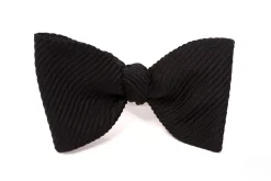 Black Single-End Wide Rib Grosgrain Bow Tie