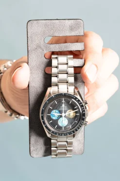 Black Togo & Gray Suede Leather Watch Case