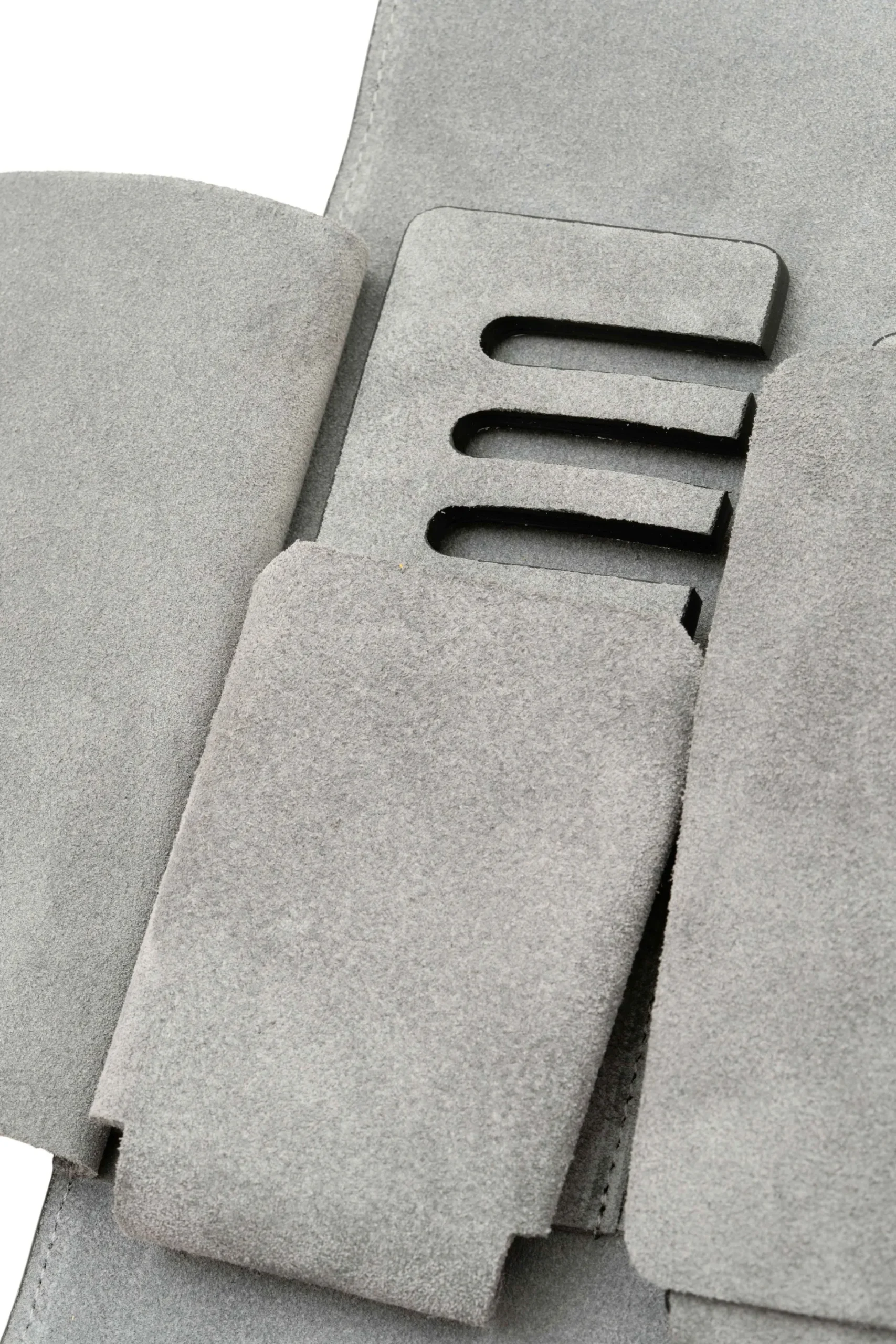 Black Togo & Gray Suede Leather Watch Case