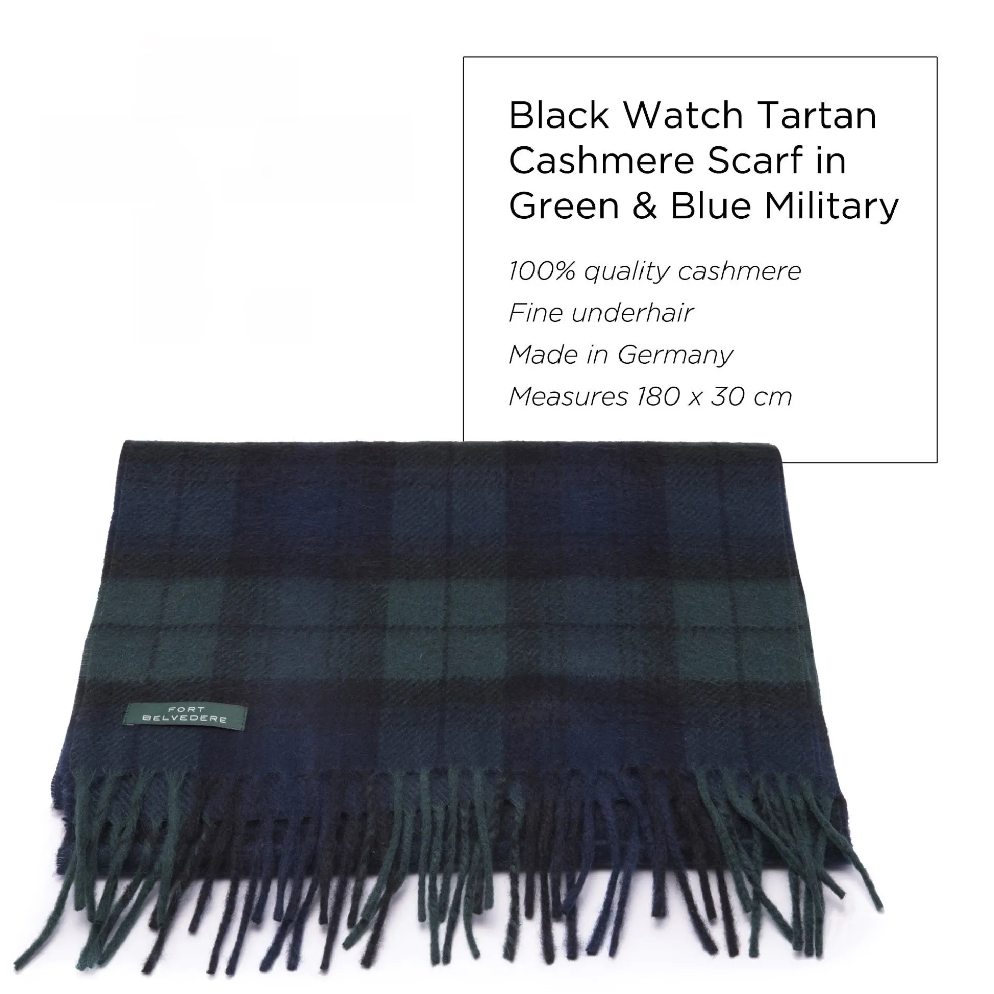 Black Watch Tartan Cashmere Scarf