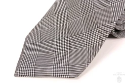 Black & White Prince of Wales Check Silk Tie