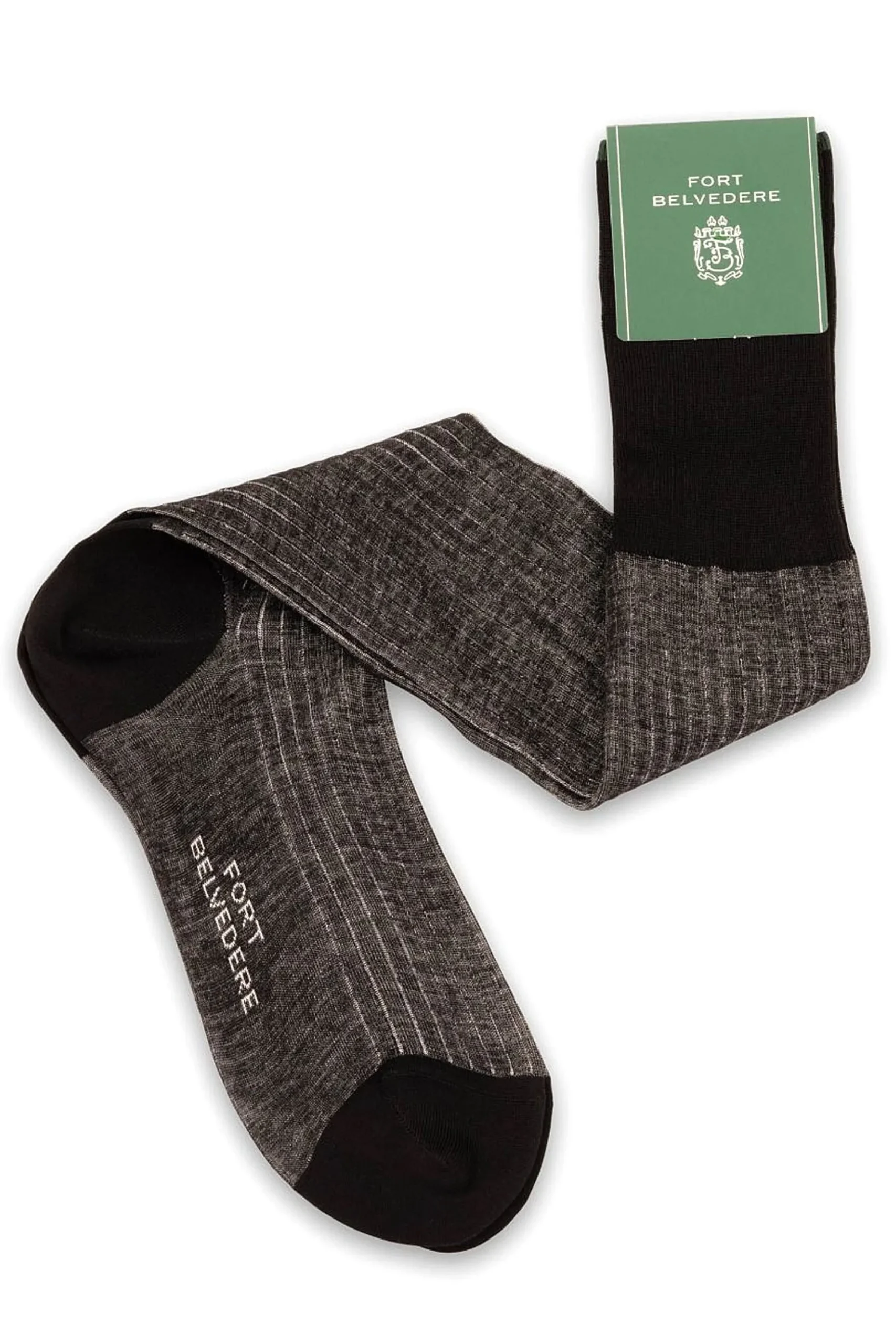 Black & White Shadow Stripe Lightweight Cotton Socks