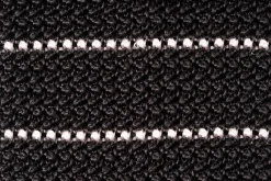 Black & White Striped Silk Knit Tie