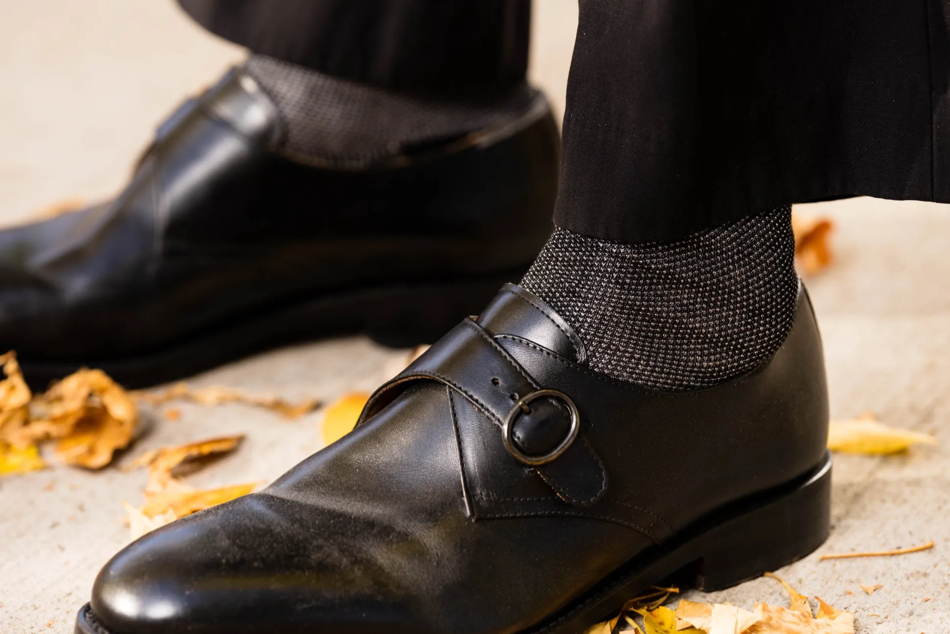 Black & White Two-Tone Formal Socks