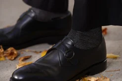 Black & White Two-Tone Formal Socks