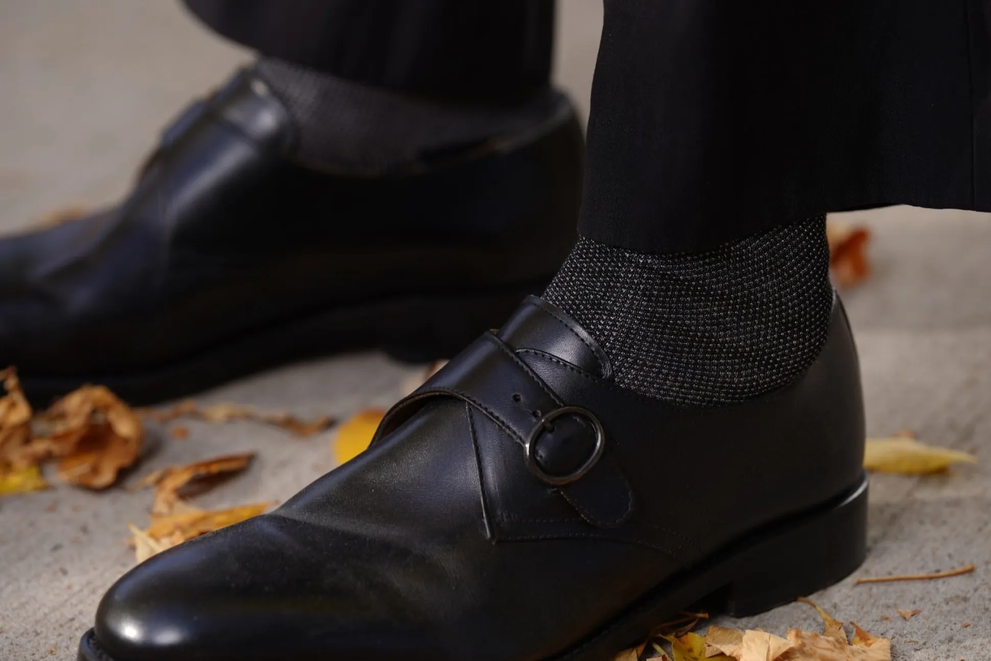 Black & White Two-Tone Formal Socks