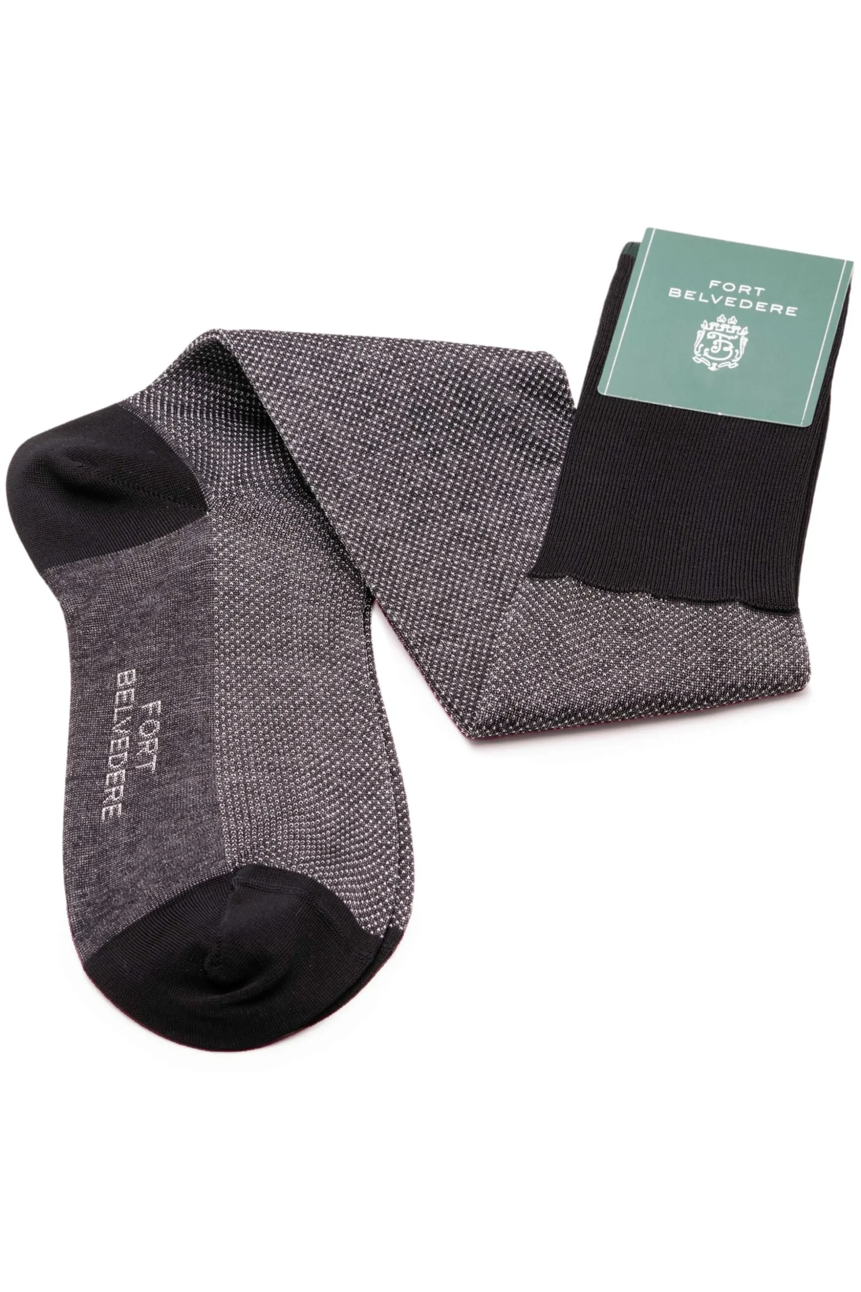 Black & White Two-Tone Formal Socks