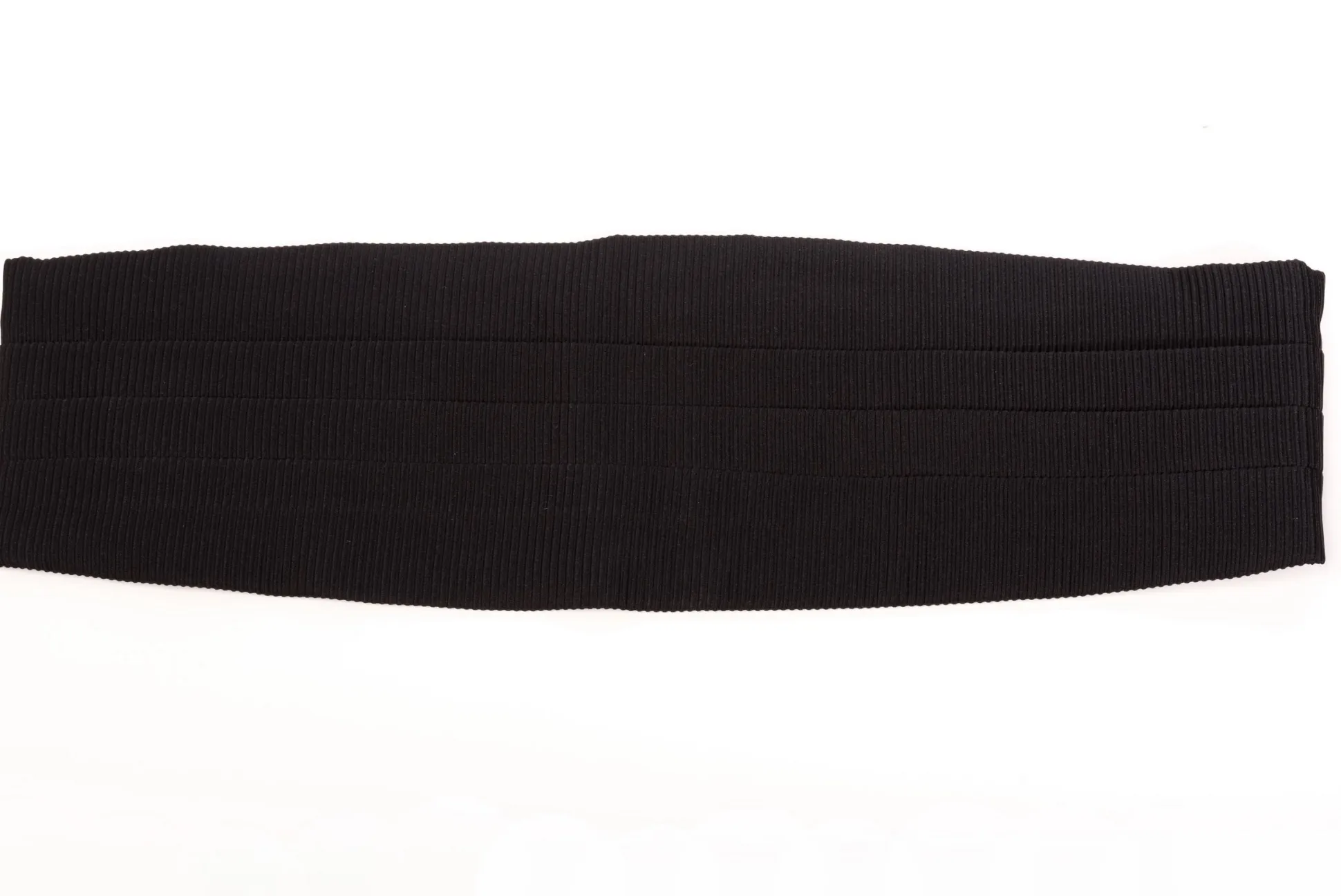 Black Wide Ribbed Grosgrain Silk Cummerbund
