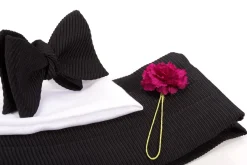 Black Wide Ribbed Grosgrain Silk Cummerbund