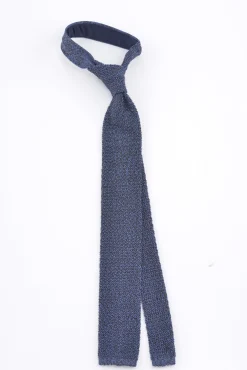 Blue & Brown Mottled Silk Knit Tie