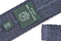 Blue & Brown Mottled Silk Knit Tie