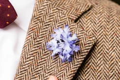 Blue Cornflower Silk Boutonnière Flower