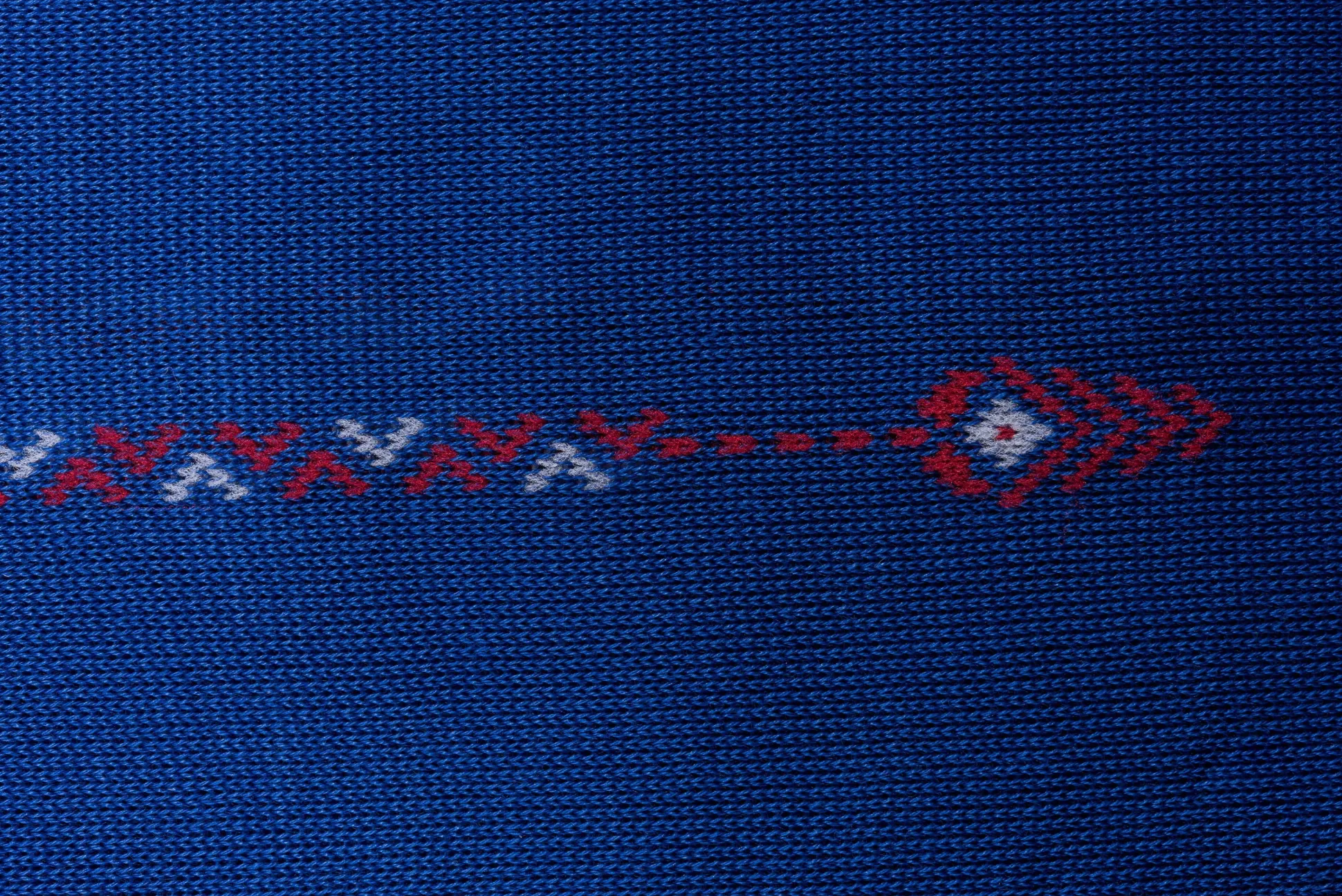 Blue Cotton Socks with Red & White Clocks
