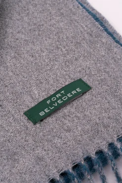 Blue & Gray Double Sided Alpaca Scarf
