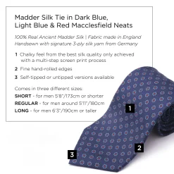 Blue Macclesfield Neats Madder Silk Tie