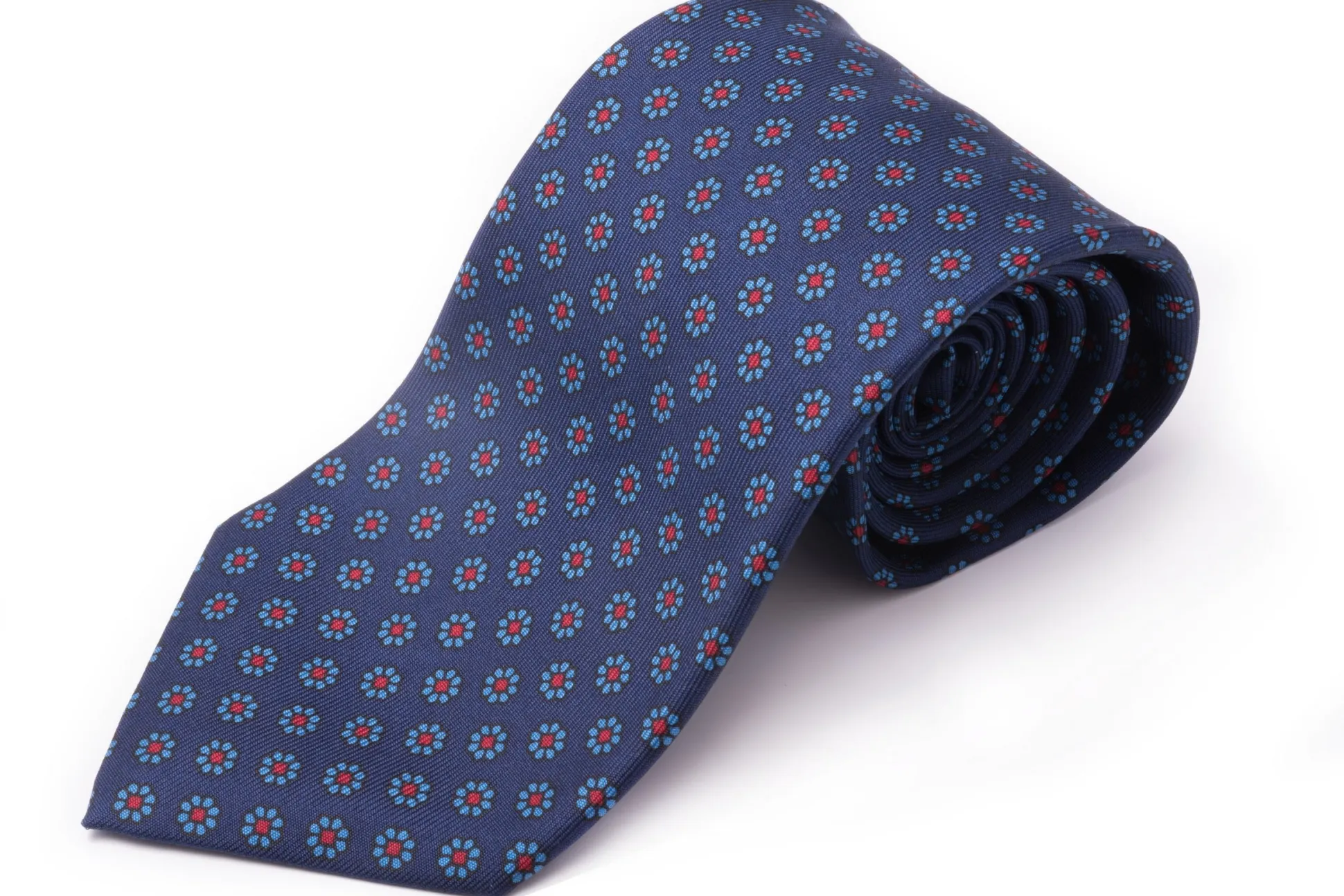 Blue Macclesfield Neats Madder Silk Tie