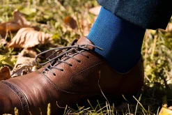Blue & Malachite Green Two-Tone Cotton Socks