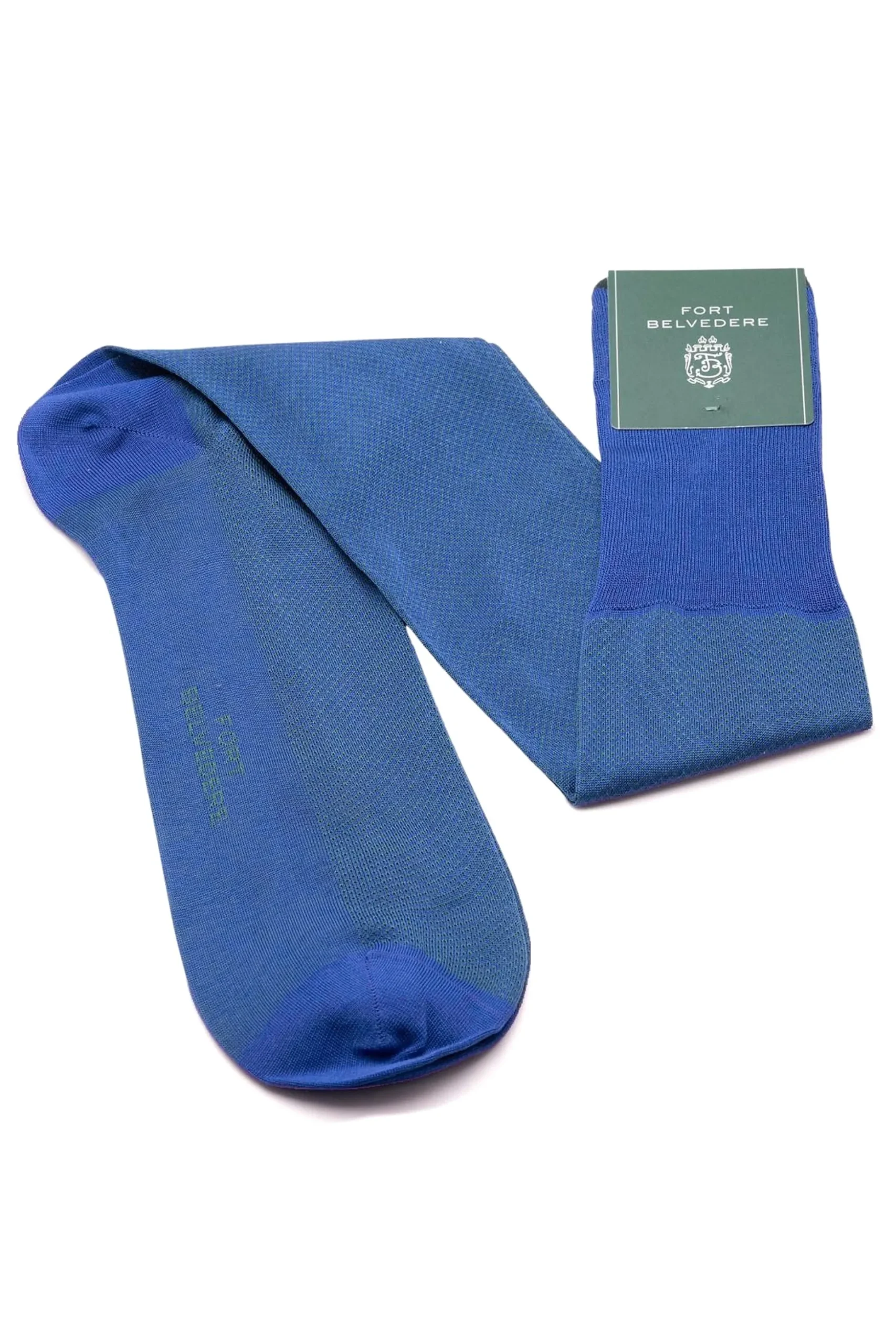 Blue & Malachite Green Two-Tone Cotton Socks