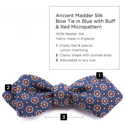 Blue Neats Madder Silk Bow Tie