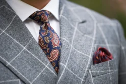 Blue Paisley Madder Silk Tie