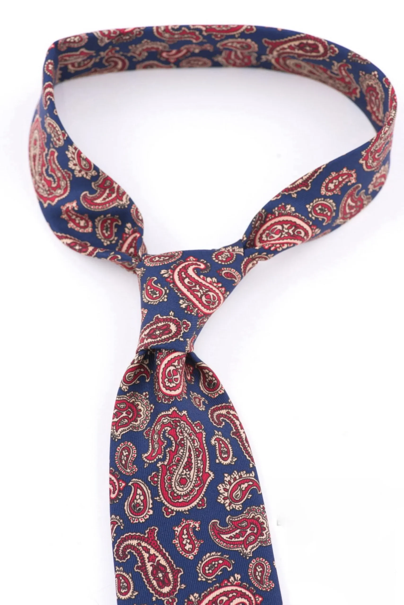 Blue Paisley Madder Silk Tie