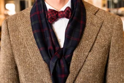 Blue Paisley & Plaid Double Sided Scarf