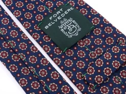 Blue & Red Printed Madder Silk Tie