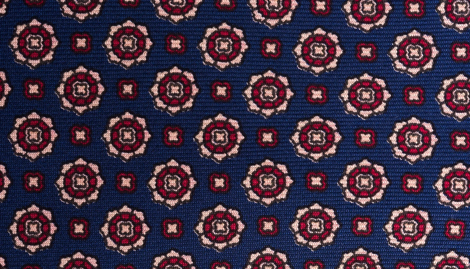 Blue & Red Printed Madder Silk Tie