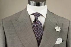 Blue & Red Printed Madder Silk Tie