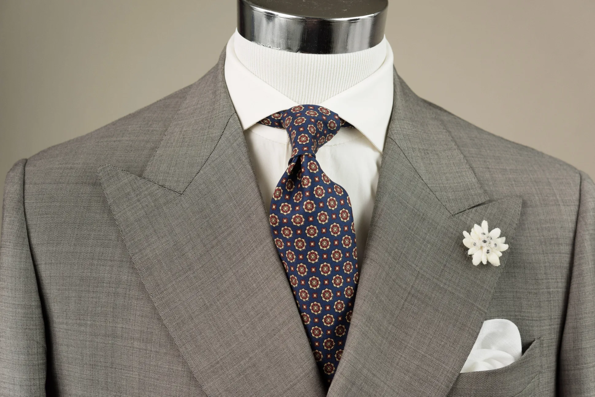 Blue & Red Printed Madder Silk Tie
