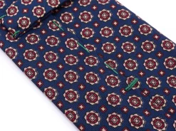 Blue & Red Printed Madder Silk Tie