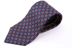 Blue & Red Printed Madder Silk Tie
