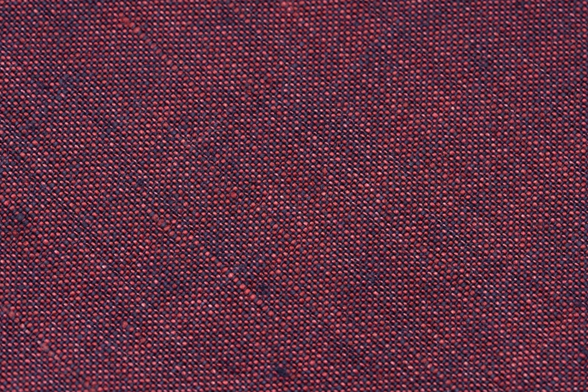 Blue X-Stitch Edge Dark Burgundy Linen Pocket Square