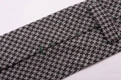 Bottle Green & Gray Houndstooth Silk Bourette Tie