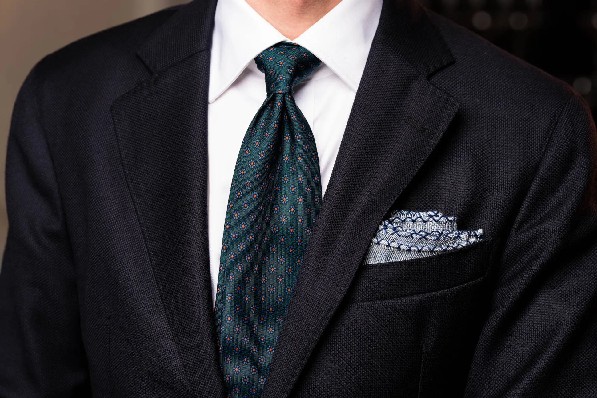 Bottle Green Macclesfield Neats Madder Silk Tie