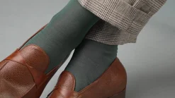 Bottle Green Silk Formal Socks