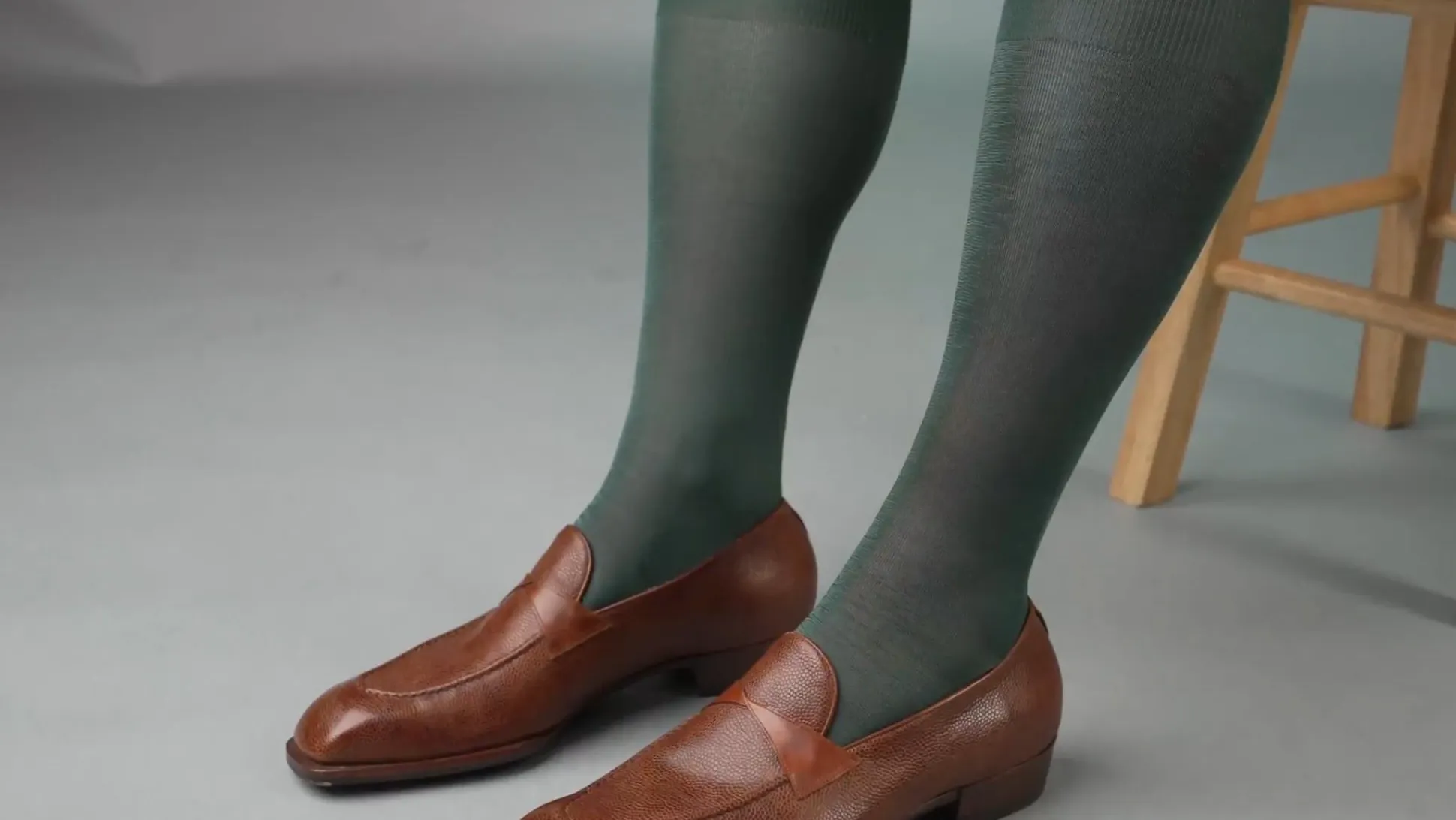 Bottle Green Silk Formal Socks