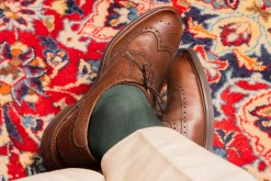 Bottle Green Silk Formal Socks
