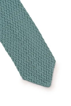 Brazilian Blue Cactus Zigzag Silk Knit Tie