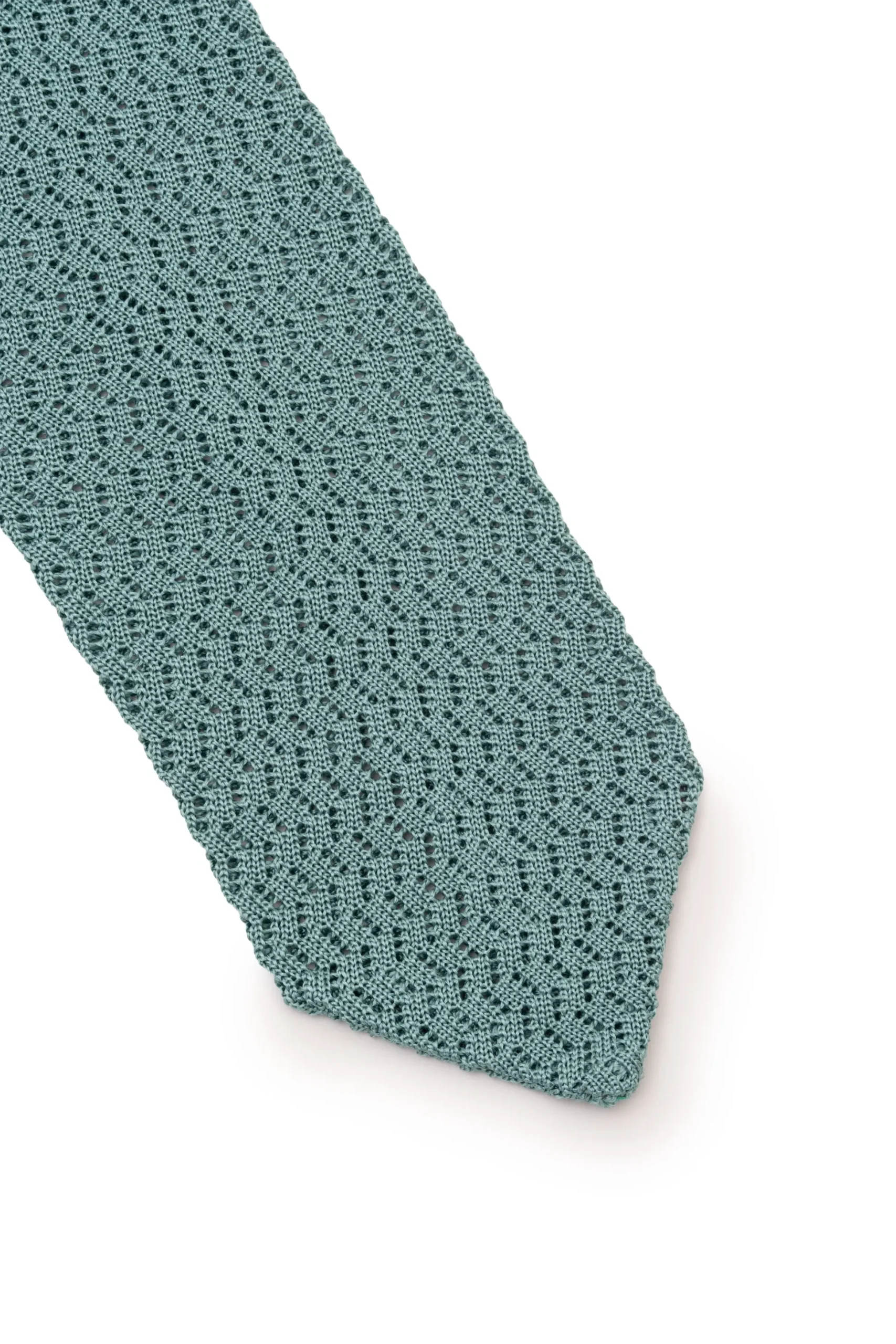 Brazilian Blue Cactus Zigzag Silk Knit Tie