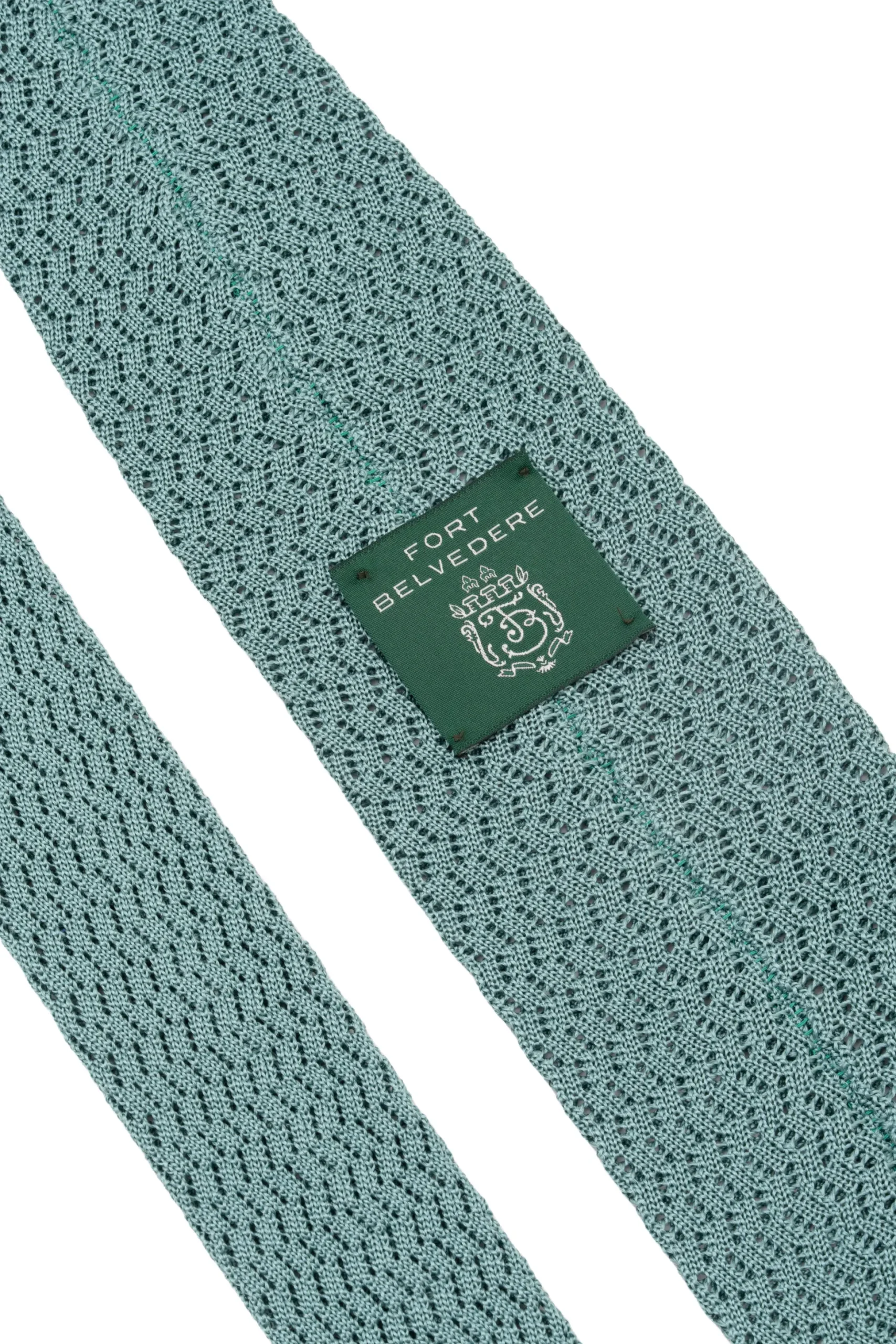 Brazilian Blue Cactus Zigzag Silk Knit Tie