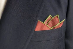 Brick Red Art Deco Egyptian Scarab Pocket Square